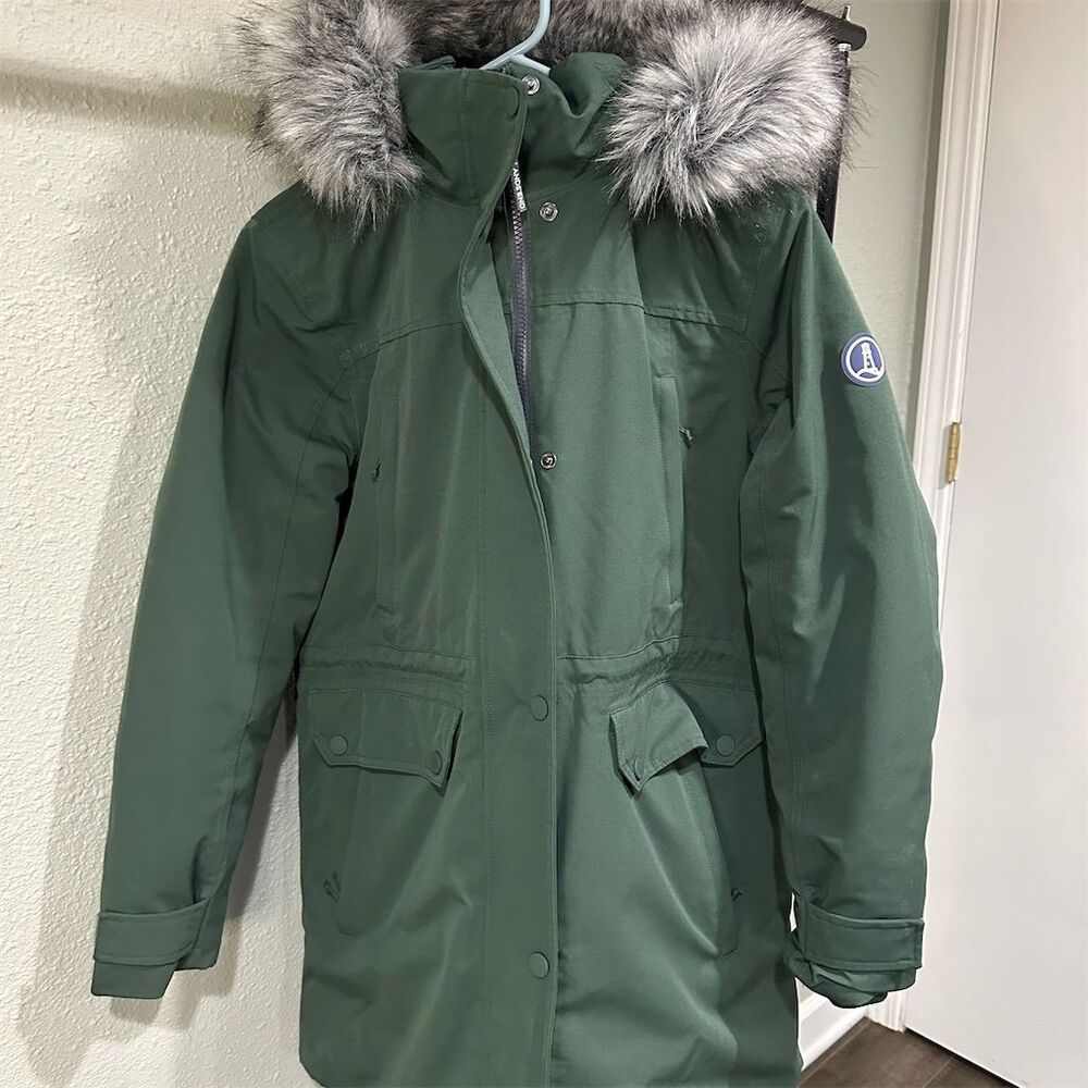 Lands' End Women's Green Expedition Down Parka Size S Winter Coat